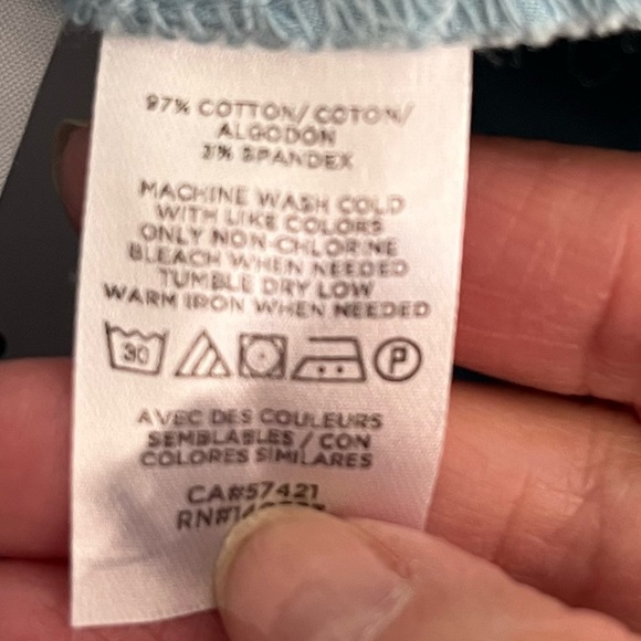 LOFT Blue Girlfriend Chino Pants Scalloped Eyelet Hem Size 10 Summer Beachy NWT - Picture 12 of 15